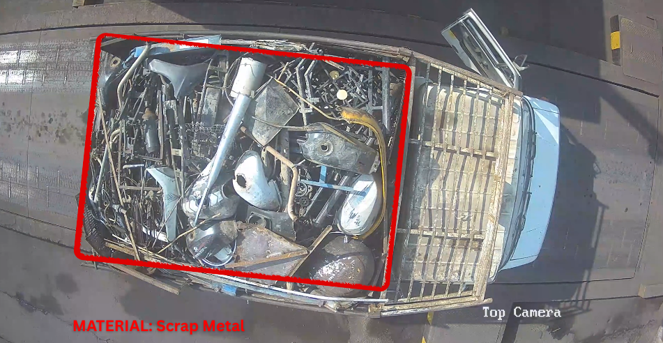Top-view camera capturing truck load during weighment